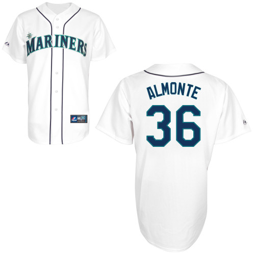 Abraham Almonte #36 Youth Baseball Jersey-Seattle Mariners Authentic Home White Cool Base MLB Jersey